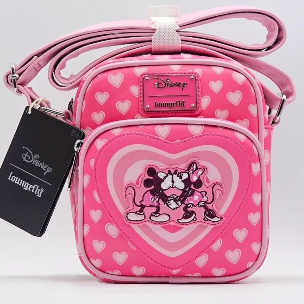 Loungefly Disney Pink Heart Crossbody Bag